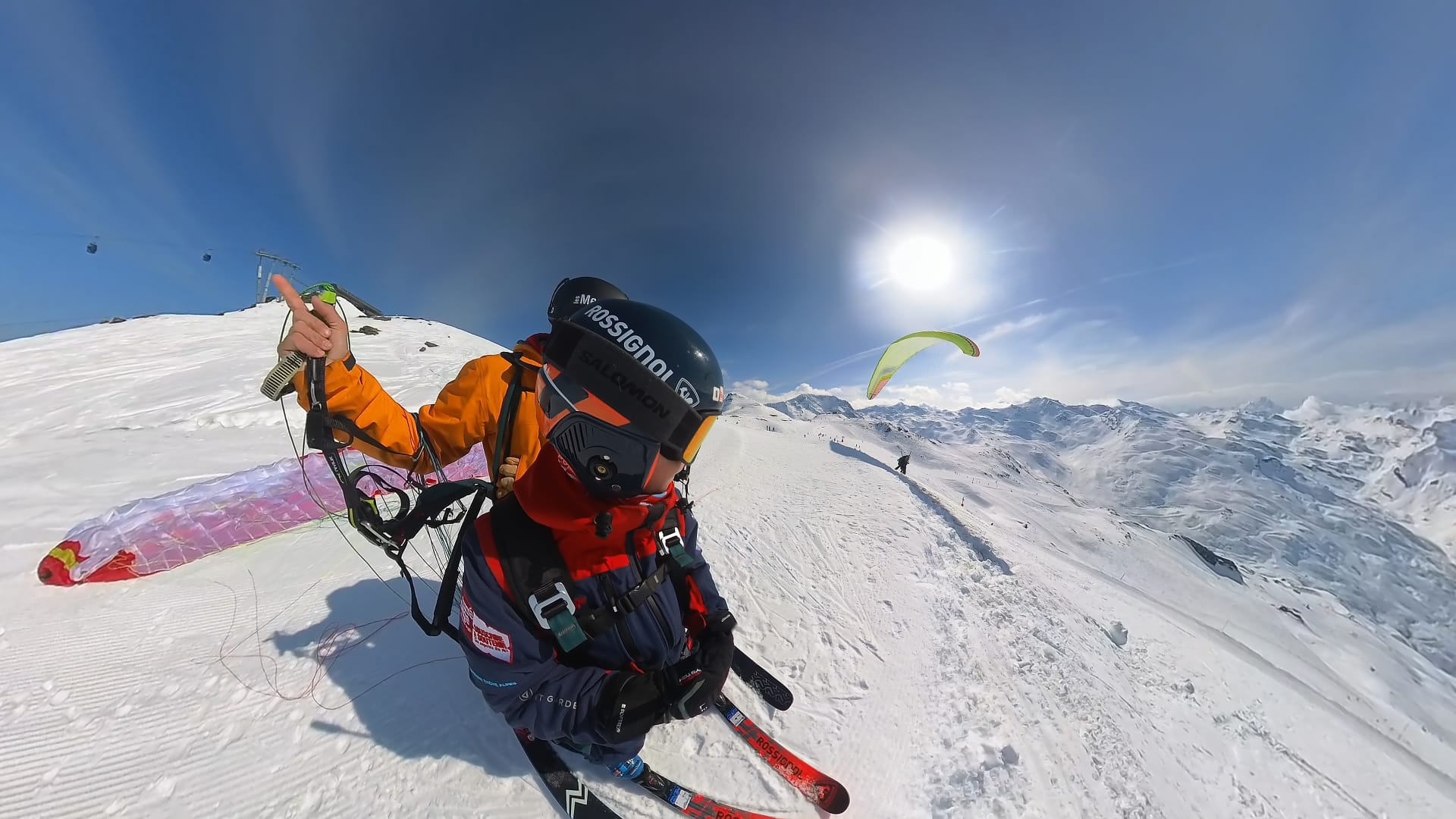 decollage en parapente sur les Menuires